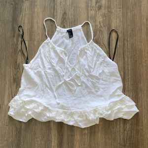 Forever21 White swing tank / crop top